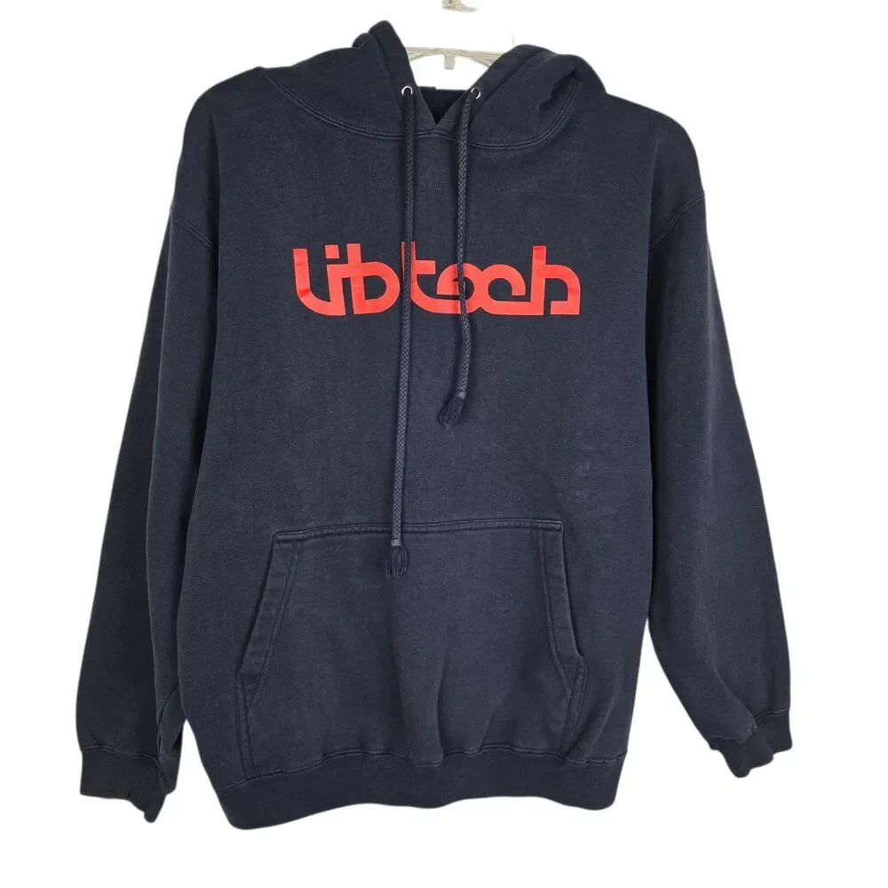 Vtg Lib Tech Skateboard Hoodie Sz S Black Streetwear Grunge Y2K Skater